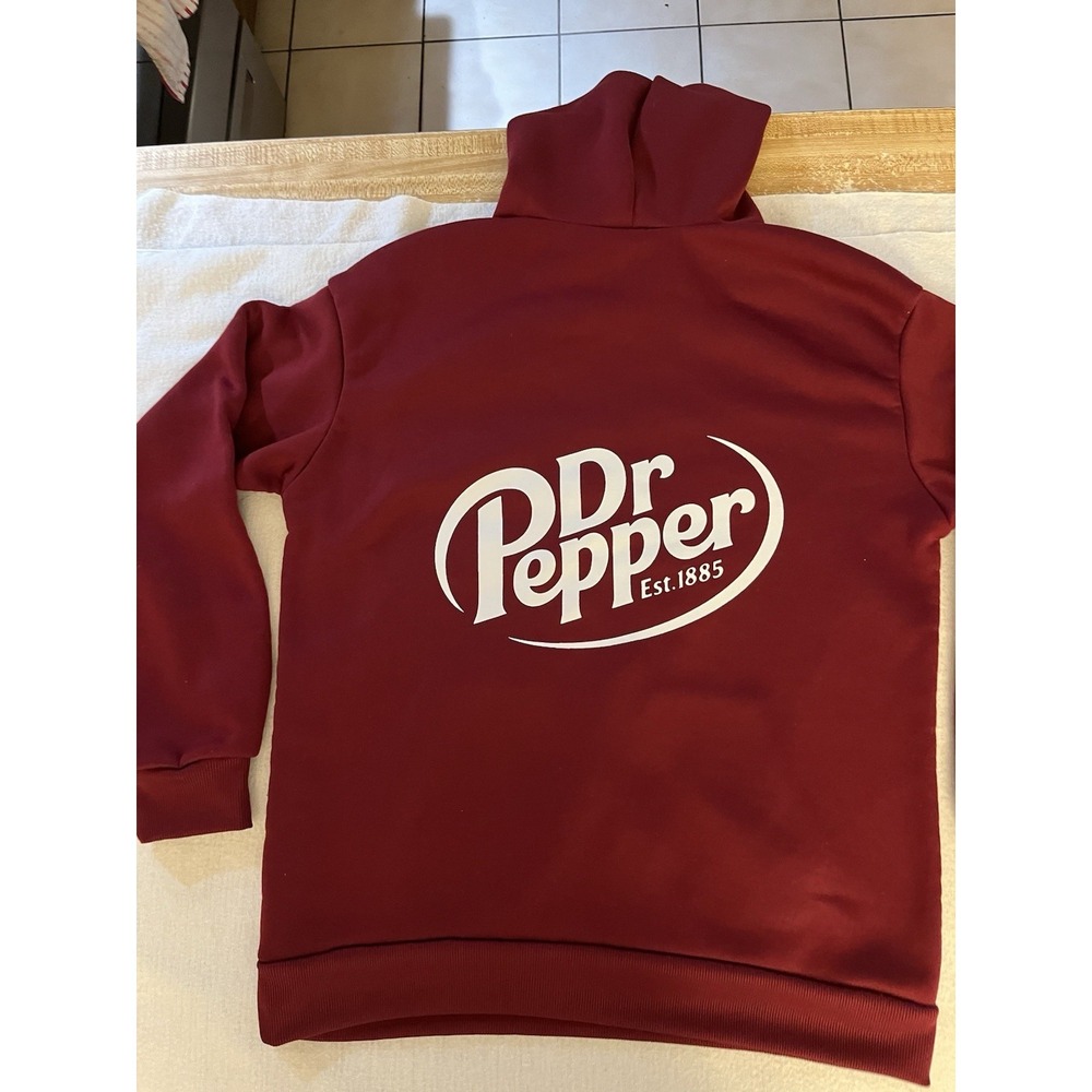 Dr Pepper Burgundy Unisex Hoodie Sz Small New W/O Tags - Picture 5 of 8